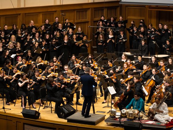 Sutanu Sur performing as a featured guest artist at the Major Works Concert. Lawrence University.