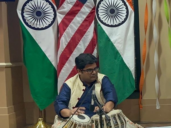 Sutanu Sur, guest Tabla artist performing with Souryadeep Bhattacharya on Sarod at the 74th Indian R