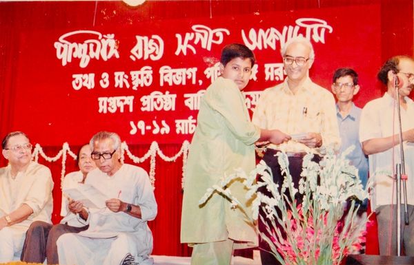 Sutanu Sur awarded by State Music Academy for top performance in Tabla in 1998 