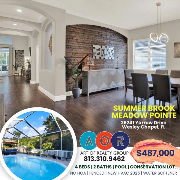 29241 YARROW DRIVE
SINGLE FAMILY POOL HOME
4 BEDS & 2 BATHS
WESLEY CHAPEL FL