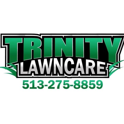Logo of Trinity Lawncare with contact number 513-275-8859.