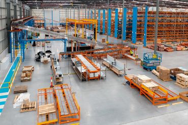 Dexion shelving solution aerial drone photo