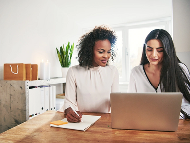 Workers in a home office