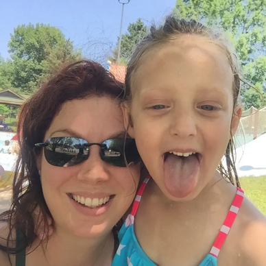 Mother and Daughter at the pool
