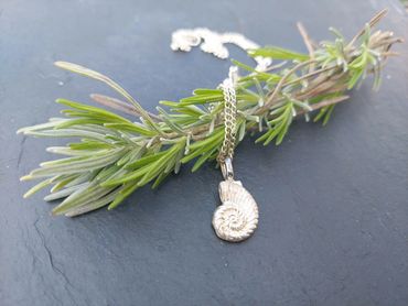 Fine Silver Clay Ammonite necklace