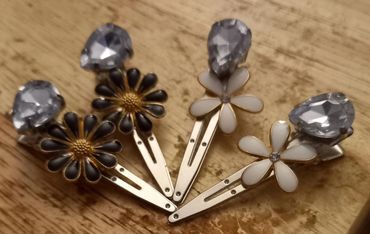 Handcrafted and Upcycled Rhinestone Barette Clips