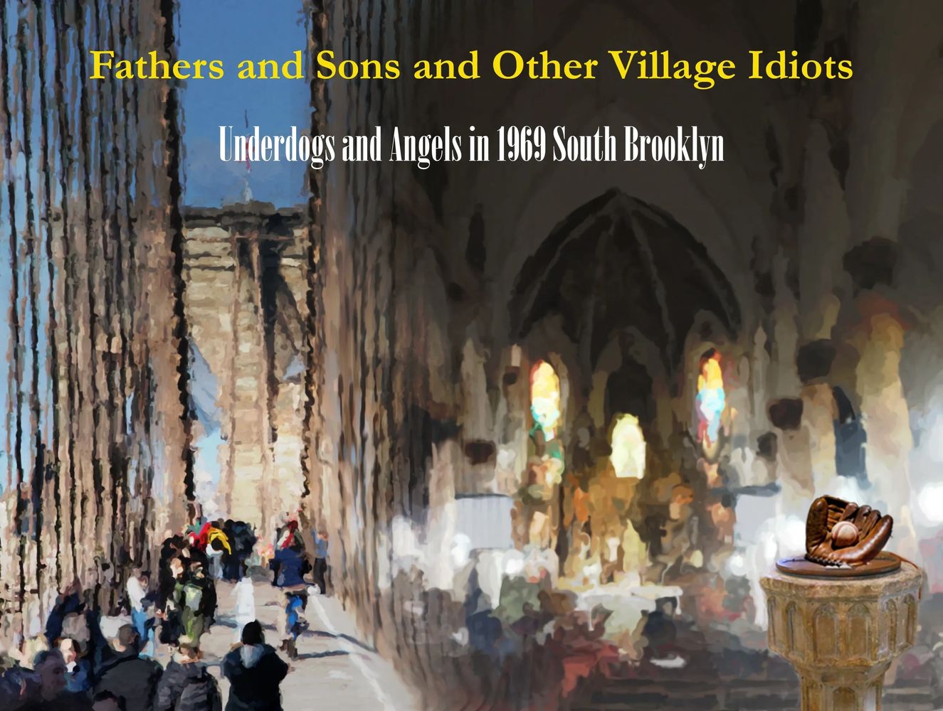 Brooklyn Bridge 
Polish Catholic Church
Baseball glove on font

