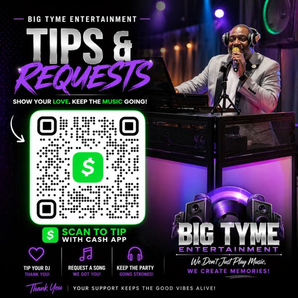 DJ accepting tips and song requests via Cash App to keep the music alive.