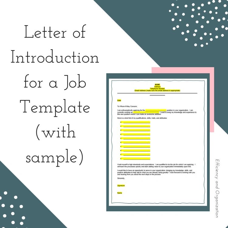 Letter of Introduction for a Job Template (with sample)