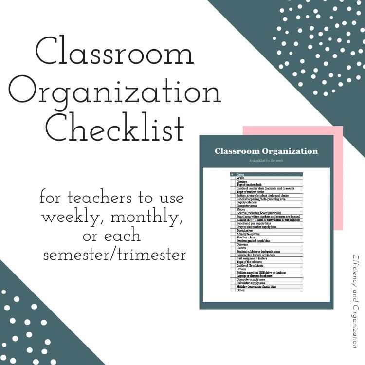 Classroom Organization Checklist