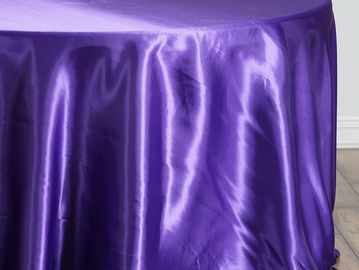 round purple satin table cloth