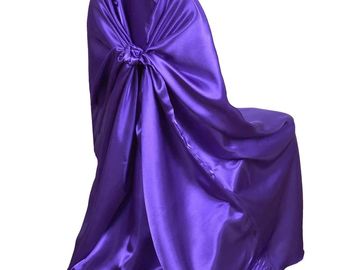 purple satin universal chair cover