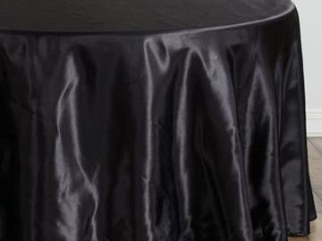 round black satin table cloth