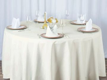 round ivory table cloth