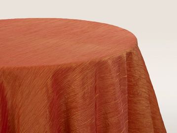 round burnt orange table cloth