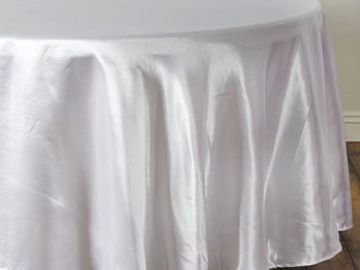 round white satin table cloth
