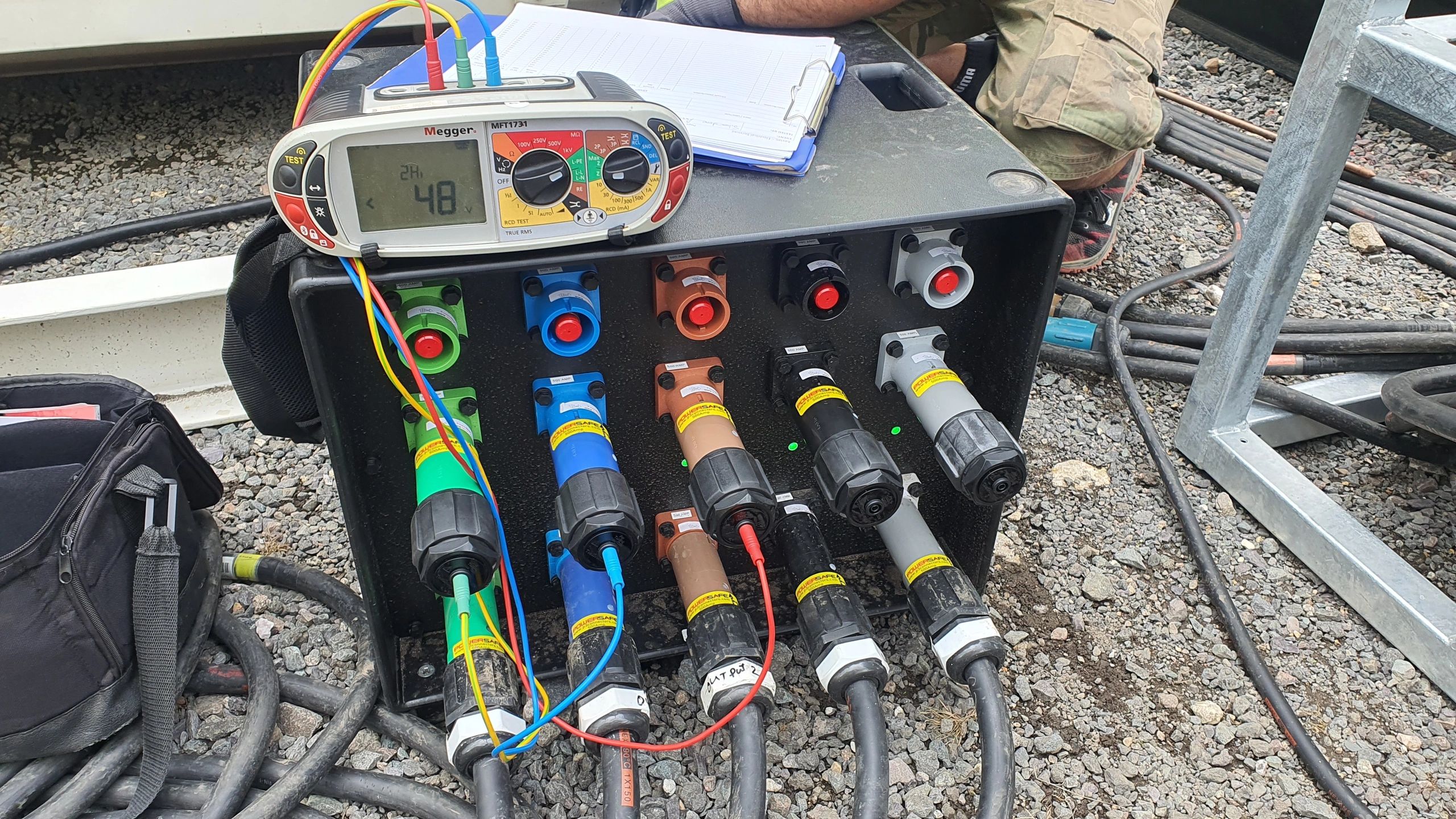 Temporary event electrical testing