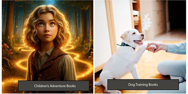  2 Book covers for Children's Adventure and Dog Training