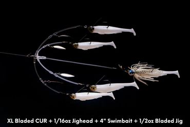 Alabama Umbrella Rig Kit for Bass Stripers Fishing with 5 Arms 12 Blade  Ultralight Tripod Bass Lures Bait, Bait Rigs -  Canada