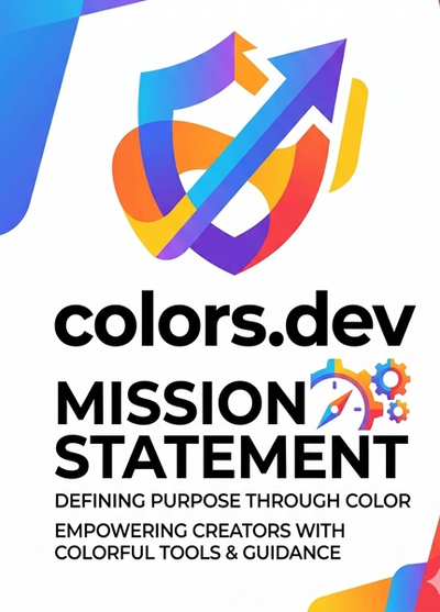 Colors.dev mission statement with colorful logo and text.