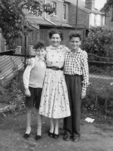 1957 - With mother and brother, Roland