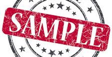 Red 'SAMPLE' stamp on a circular star-patterned background.
