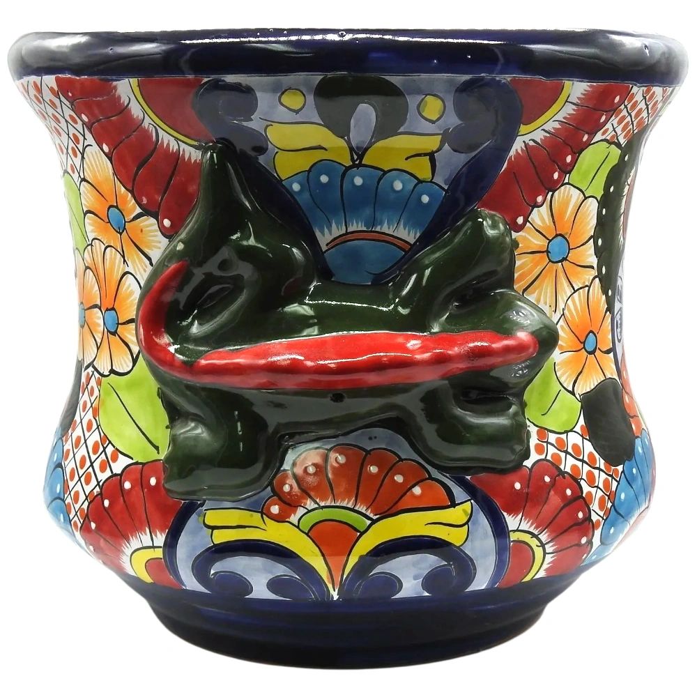 Talavera Pottery Iguana Bell Planter Large