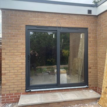 7016 Anthracite grey patio door installed by eco windows