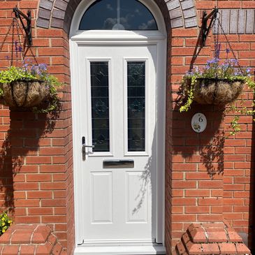 White composite door installed by eco windows