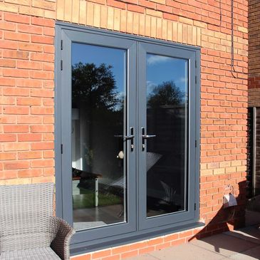 7016 Anthracite grey french door installed by eco windows