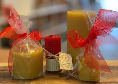  Honeybee Candle Gift Set / 100% Beeswax/Clean Burning