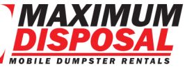 Logo for Maximum Disposal mobile dumpster rentals.