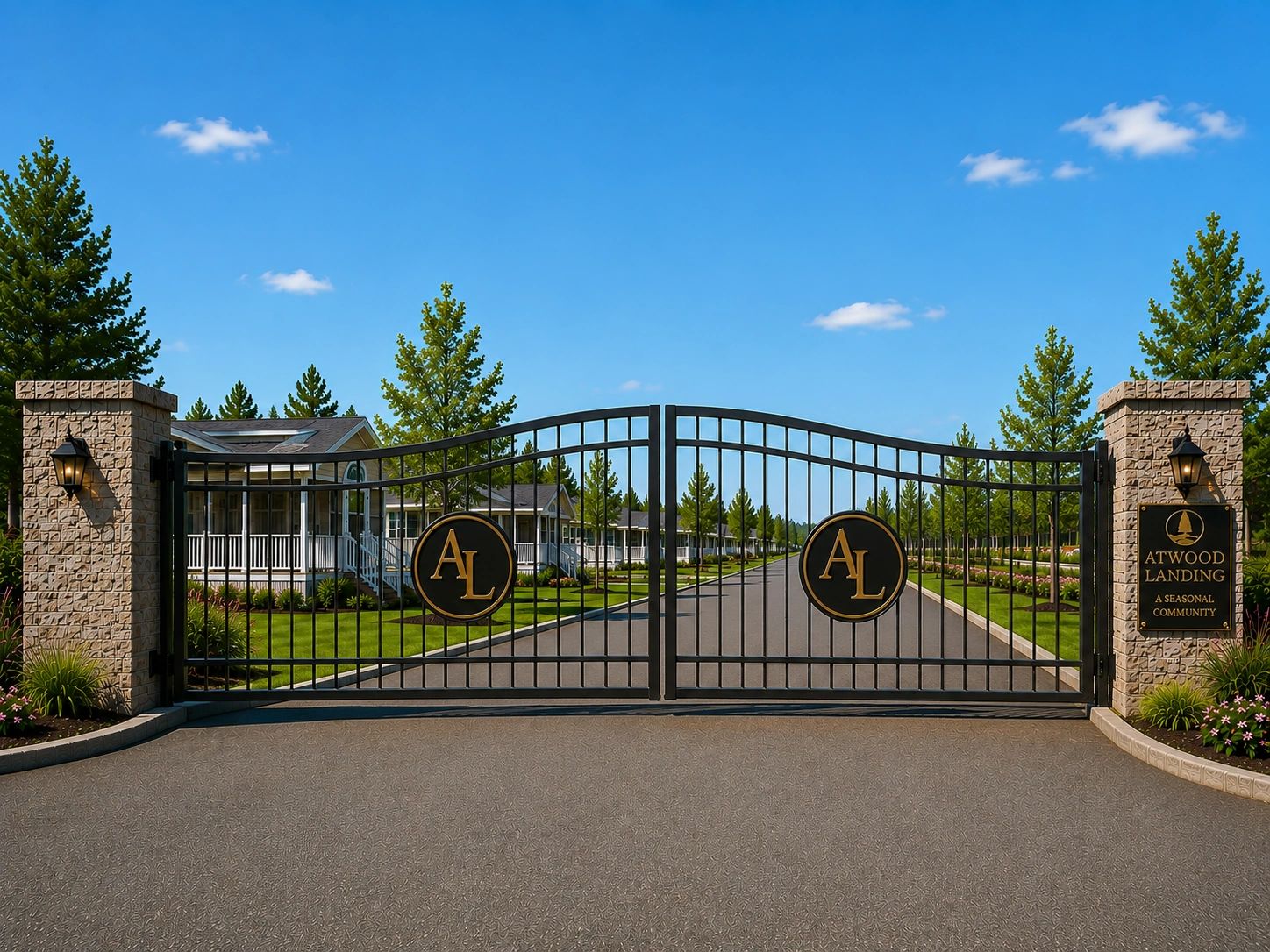 Gated entrance to Atwood Landing community.