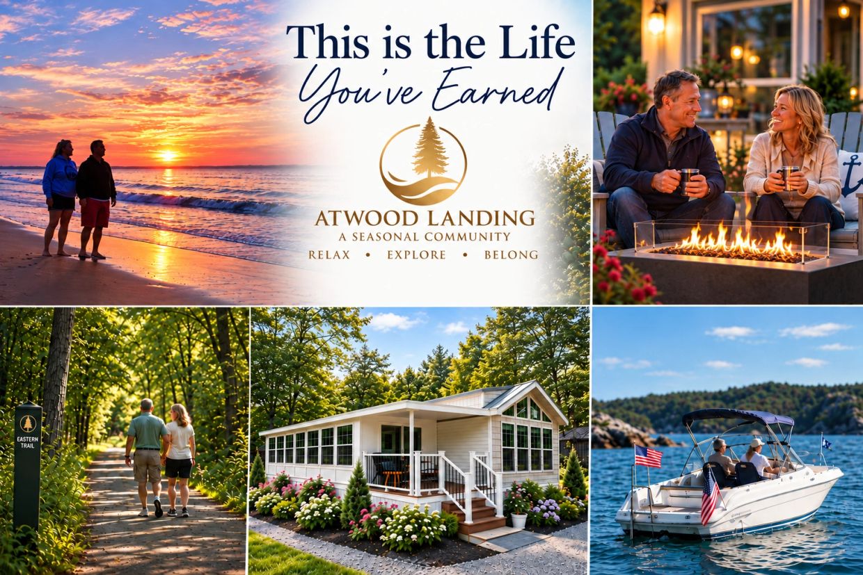Atwood Landing seasonal community with nature and relaxation.