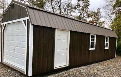 12x32 Lofted Garage 
Featured in Charcoal trimmed in White