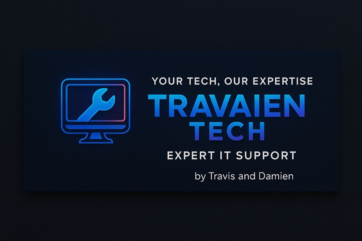 Logo for Travaien Tech, expert IT support by Travis and Damien.