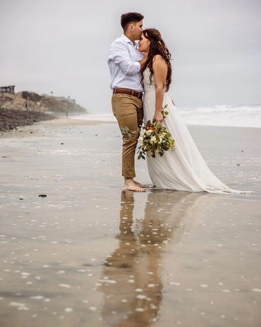 Carlsbad beach wedding portrait 