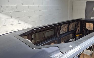 Skyline pop top frame bonded into the Ford Transit Custom roo