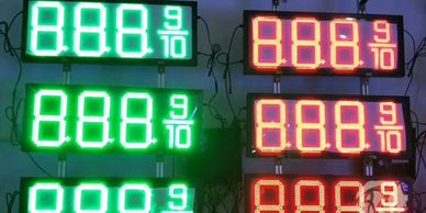 Digital car changer LED signs.