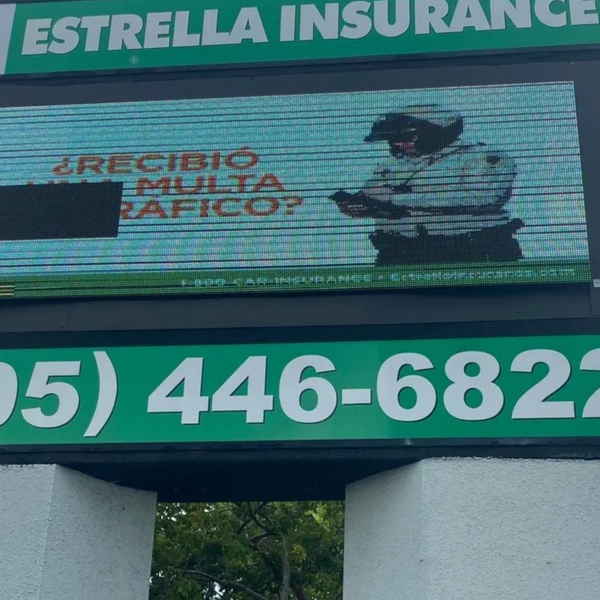 LED sign affected by dead pixels, power issues, and display inconsistencies.