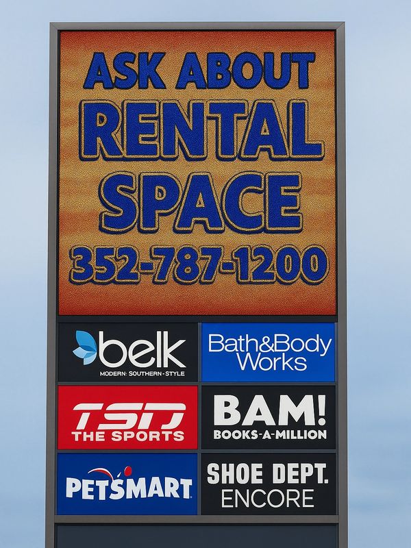 A commercial digital sign repair and fast led display repair was schedule fast and the led message board repair was done for the lake square mall in central florida to showing rental space availability and store logos.