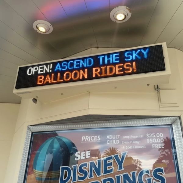 Our technicians completed professional LED sign repair and digital sign repair on a Disney Springs commercial LED signage board featuring adult and child ticket prices. The display now looks vibrant, sharp, and fully operational.