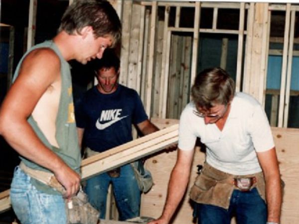 Tracy Waal in the early 90s with his dad, Bob.