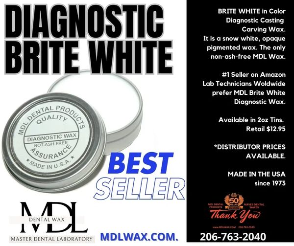 MDL premium dental wax made in USA since 1973, highly refined carving, casting, inlay, jewelry, CNC,