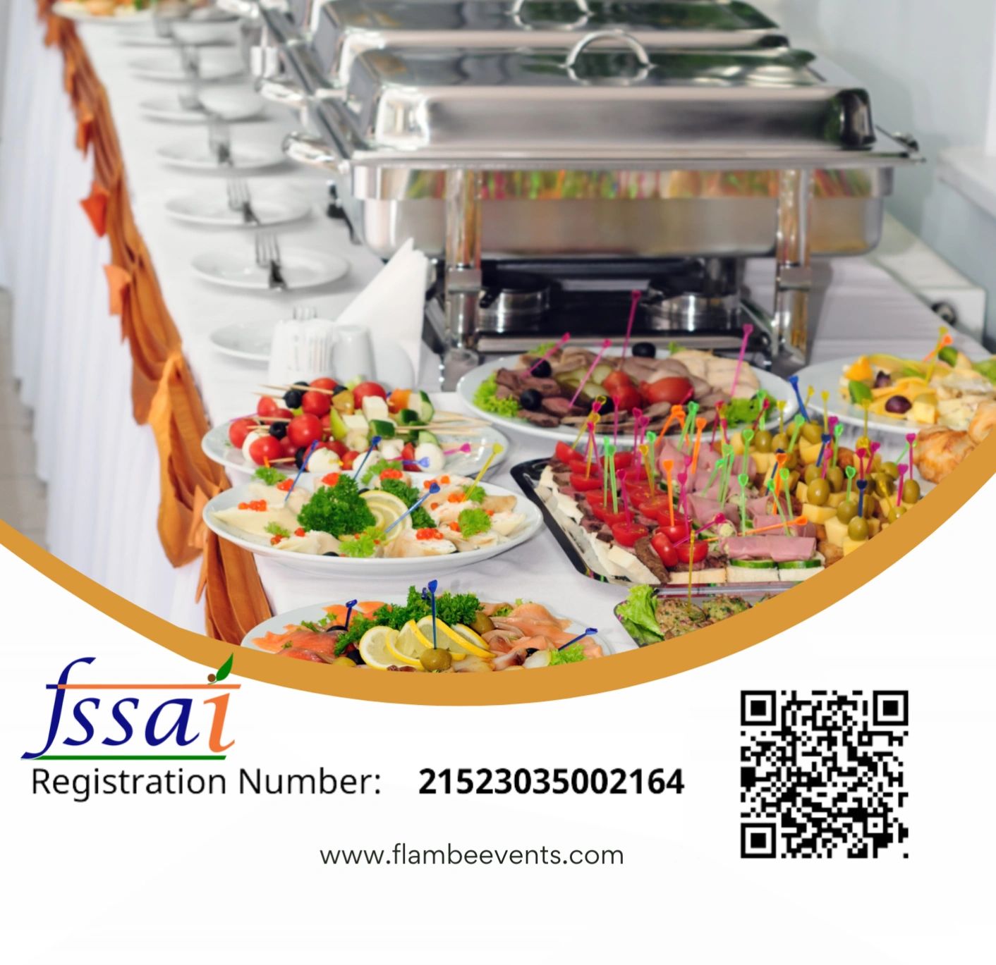 Buffet setup with colorful appetizers and chafing dishes for an event.