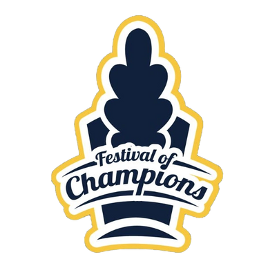 Logo of Festival of Champions with a trophy silhouette.