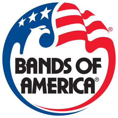 Bands of America logo with patriotic eagle and flag design.