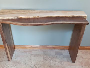 Live Edge Maple Walnut Entry Table