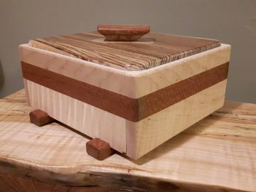 Maple, Lacewood and Zebrawood Jewelry Box