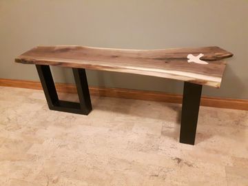 Live Edge Walnut Bird Bench